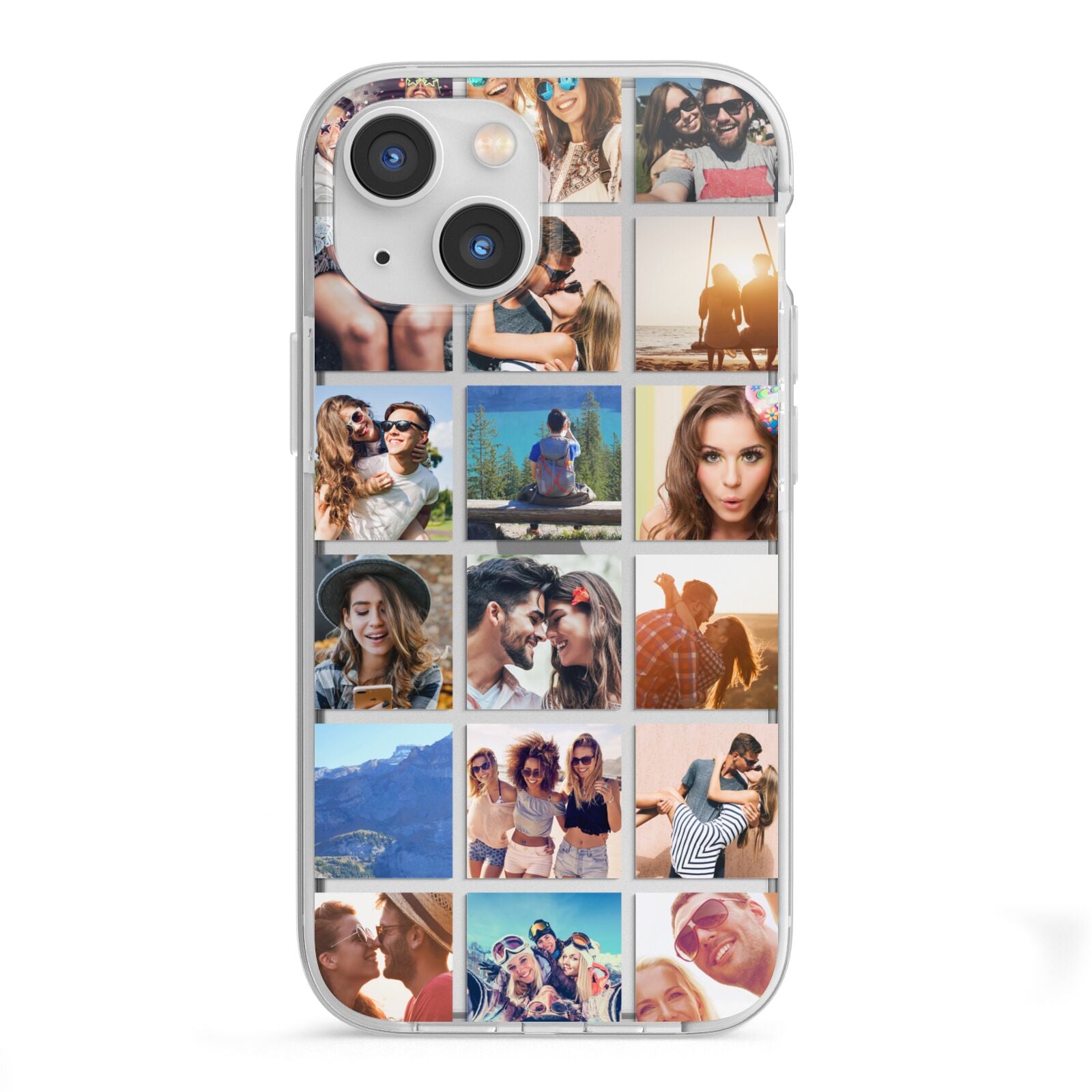 Multi Photo Collage iPhone 13 Mini TPU Impact Case with White Edges