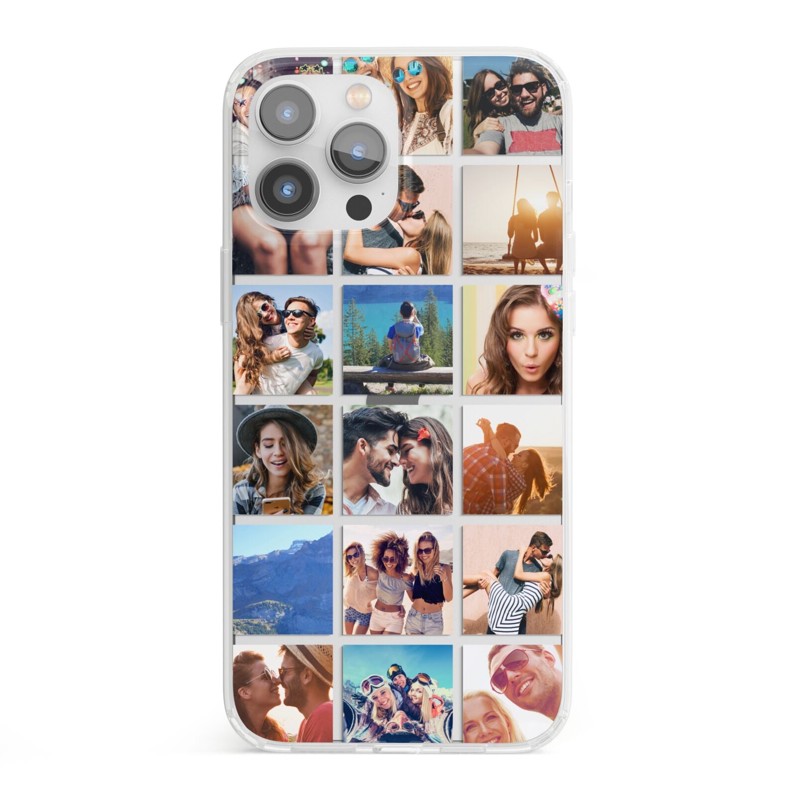 Multi Photo Collage iPhone 13 Pro Max Clear Bumper Case