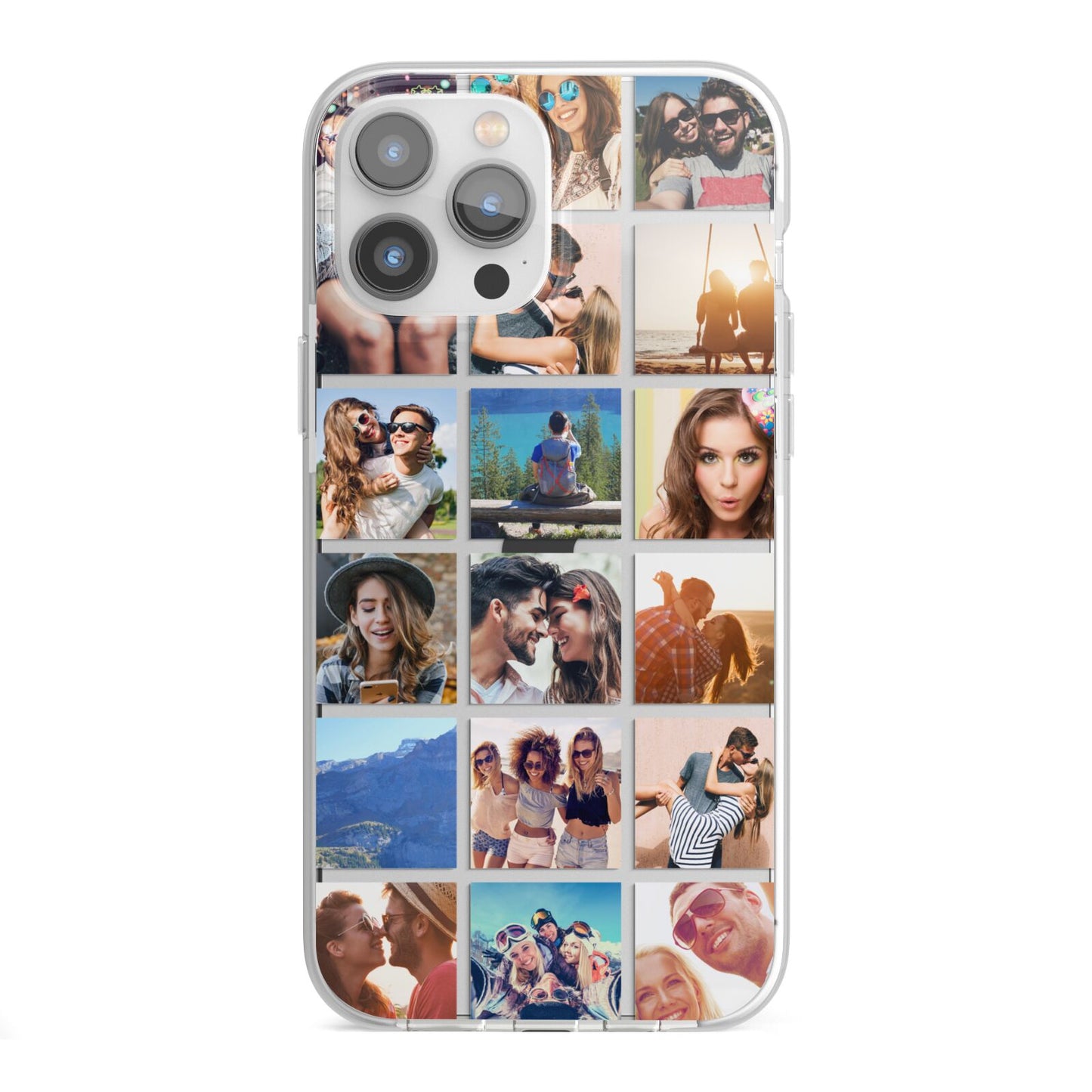 Multi Photo Collage iPhone 13 Pro Max TPU Impact Case with White Edges