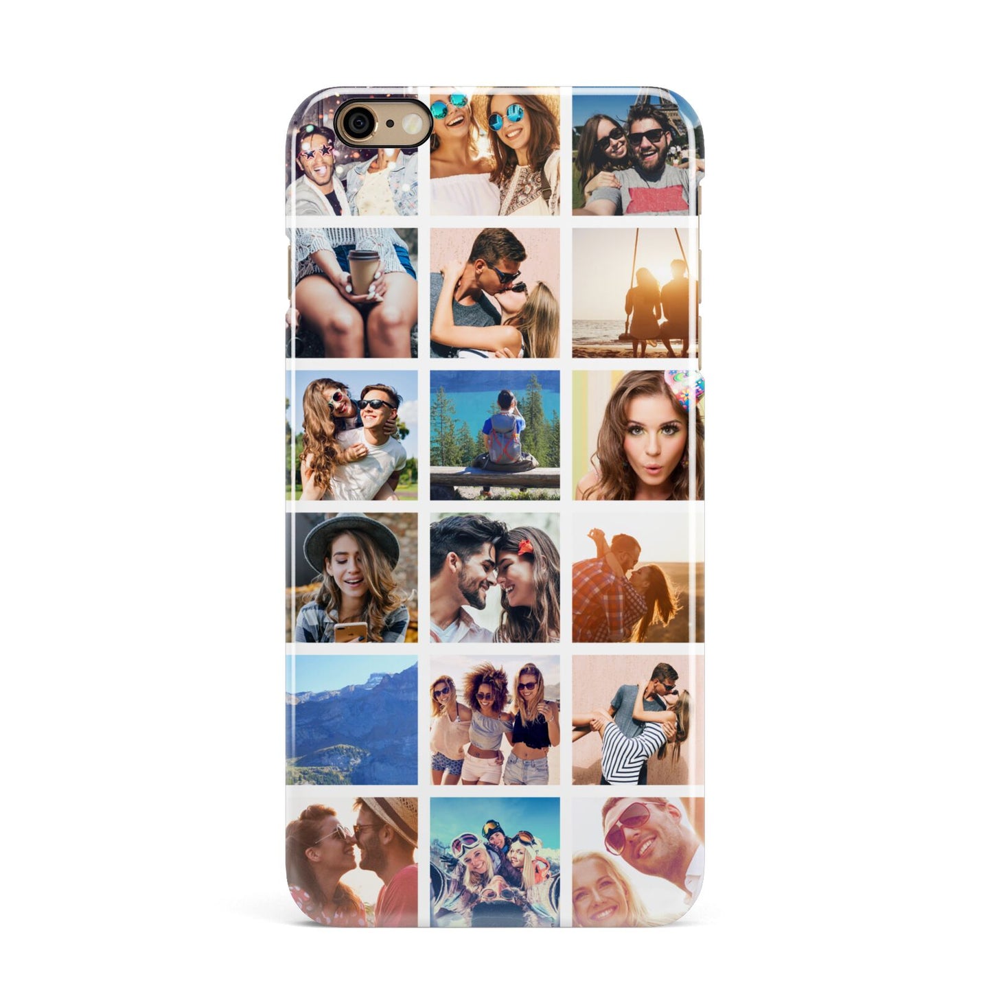 Multi Photo Collage iPhone 6 Plus 3D Snap Case on Gold Phone