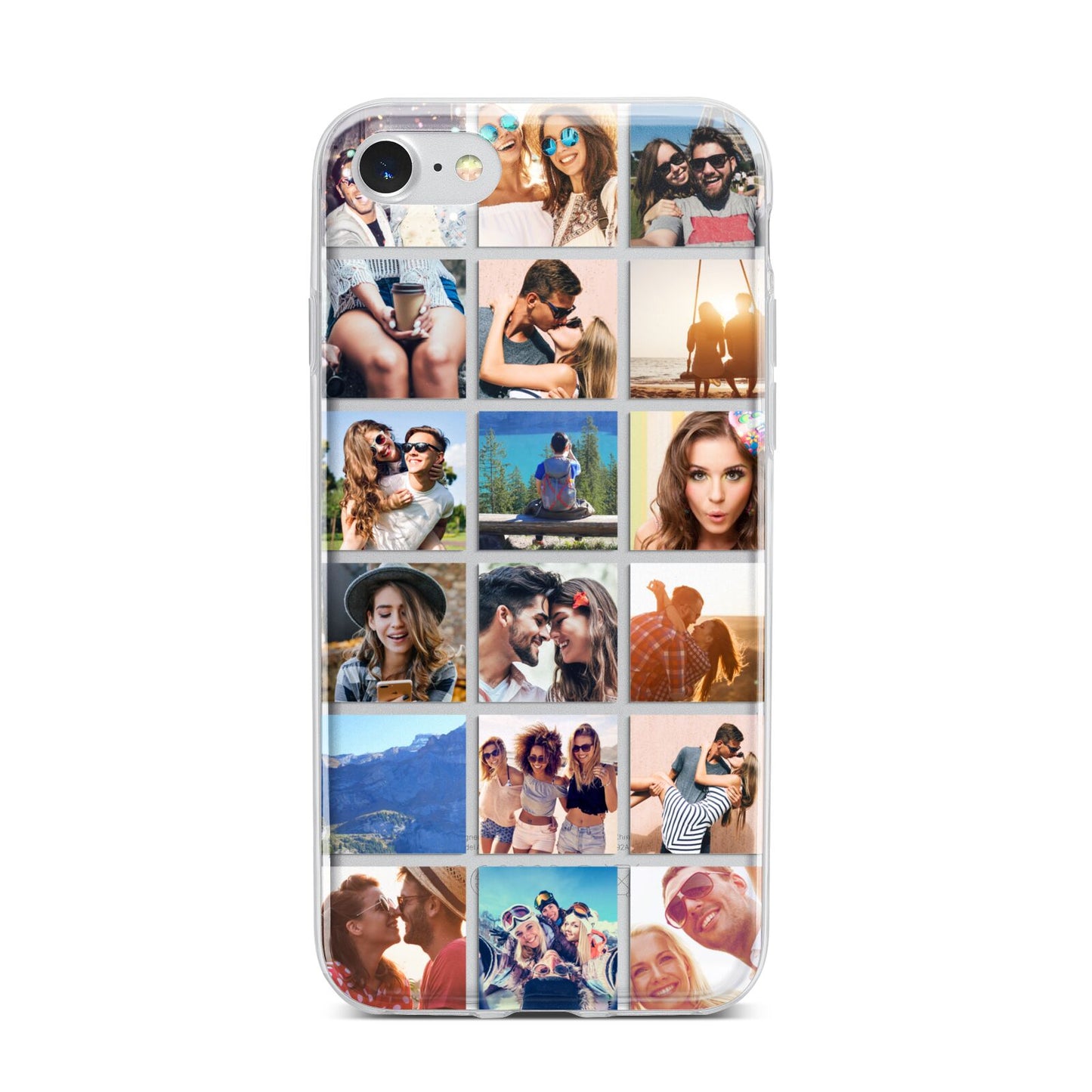 Multi Photo Collage iPhone 7 Bumper Case on Silver iPhone
