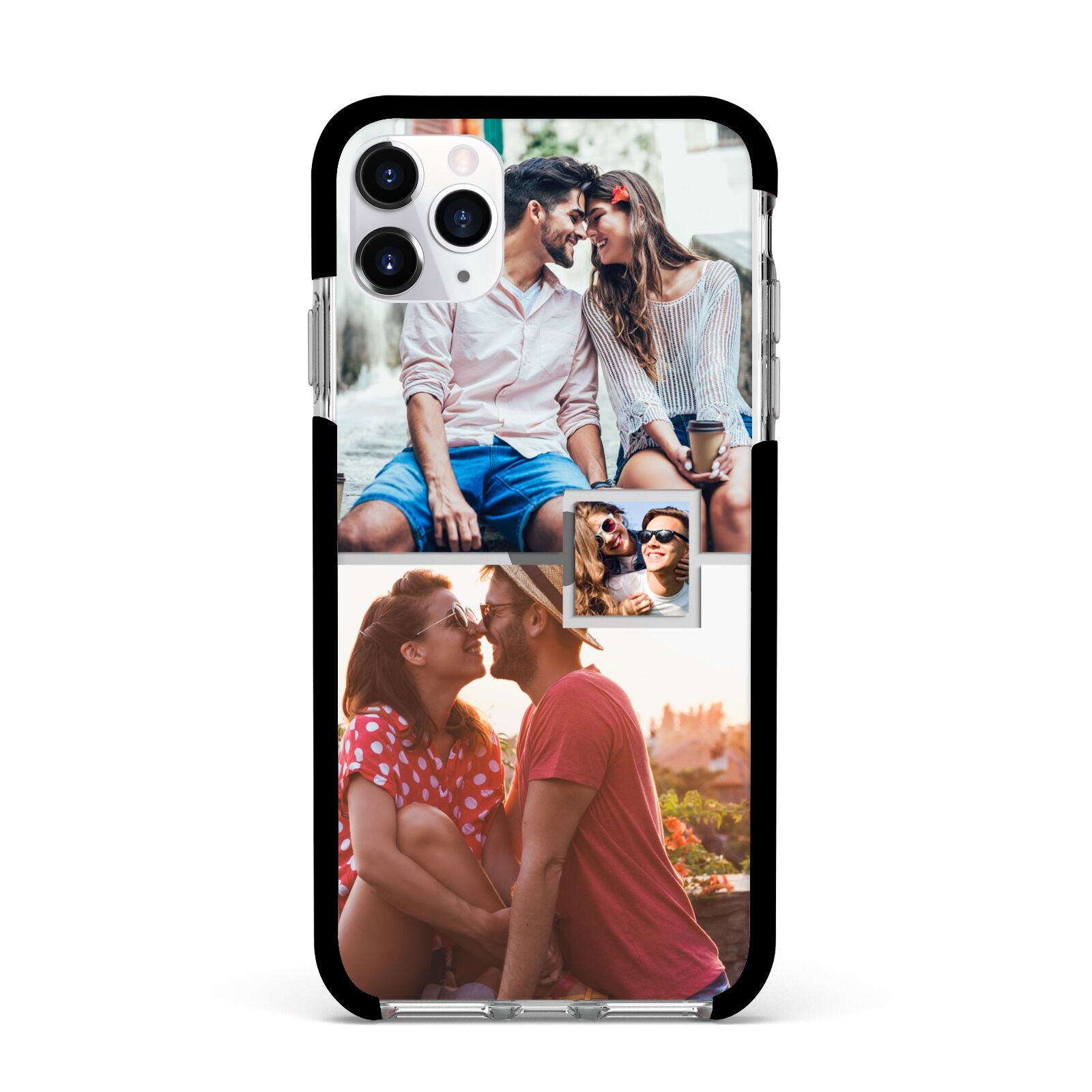 Multi Photo Square Collage Apple iPhone 11 Pro Max in Silver with Black Impact Case