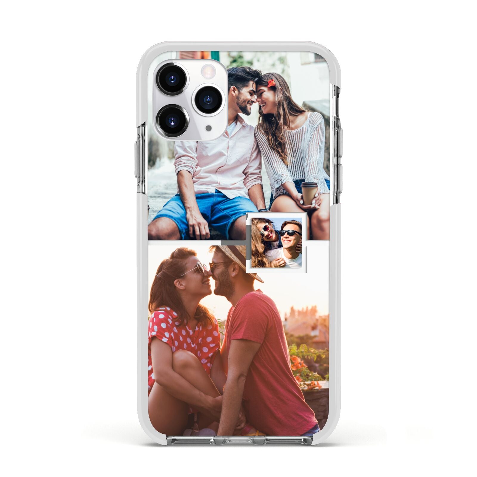 Multi Photo Square Collage Apple iPhone 11 Pro in Silver with White Impact Case