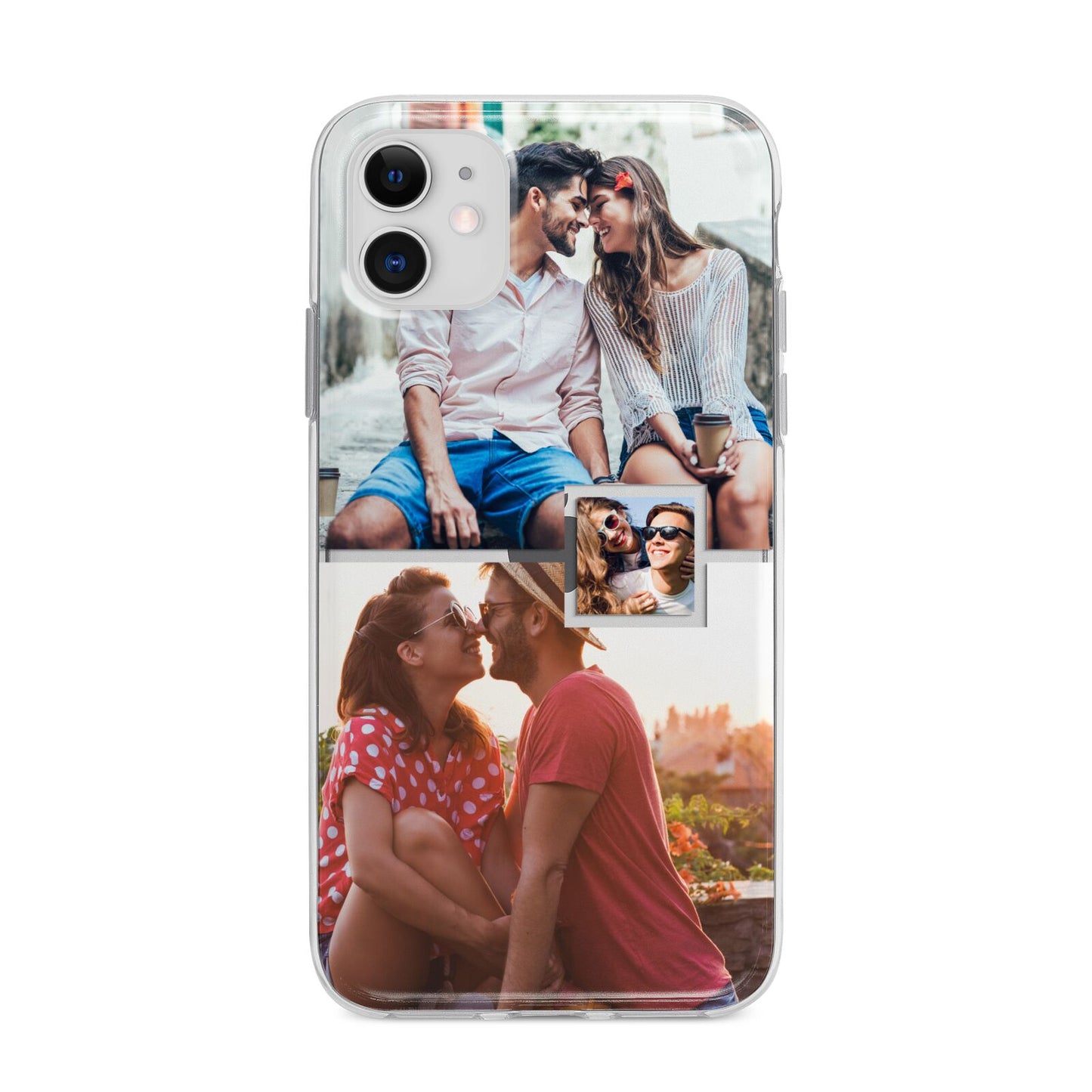 Multi Photo Square Collage Apple iPhone 11 in White with Bumper Case
