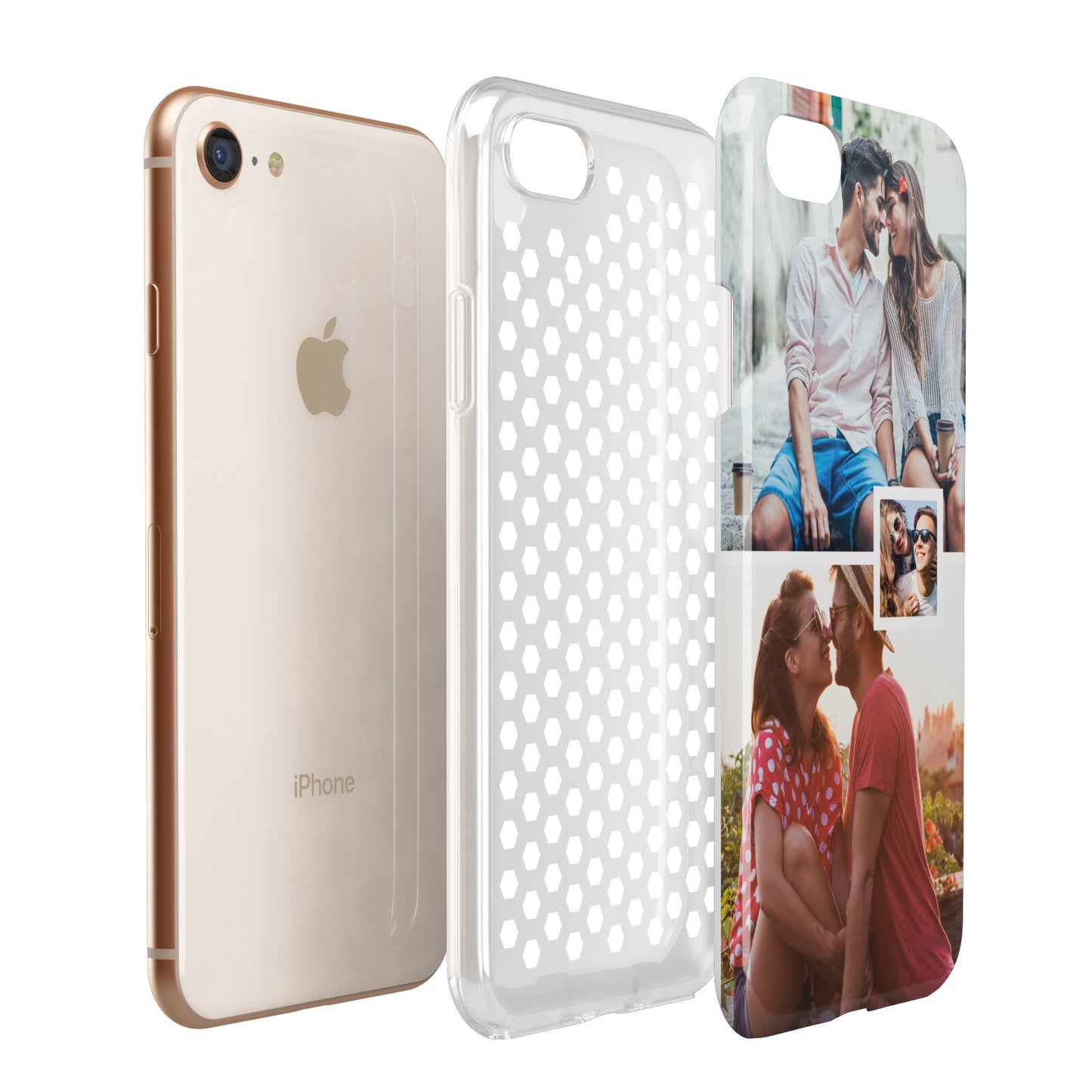 Multi Photo Square Collage Apple iPhone 7 8 3D Tough Case Expanded View