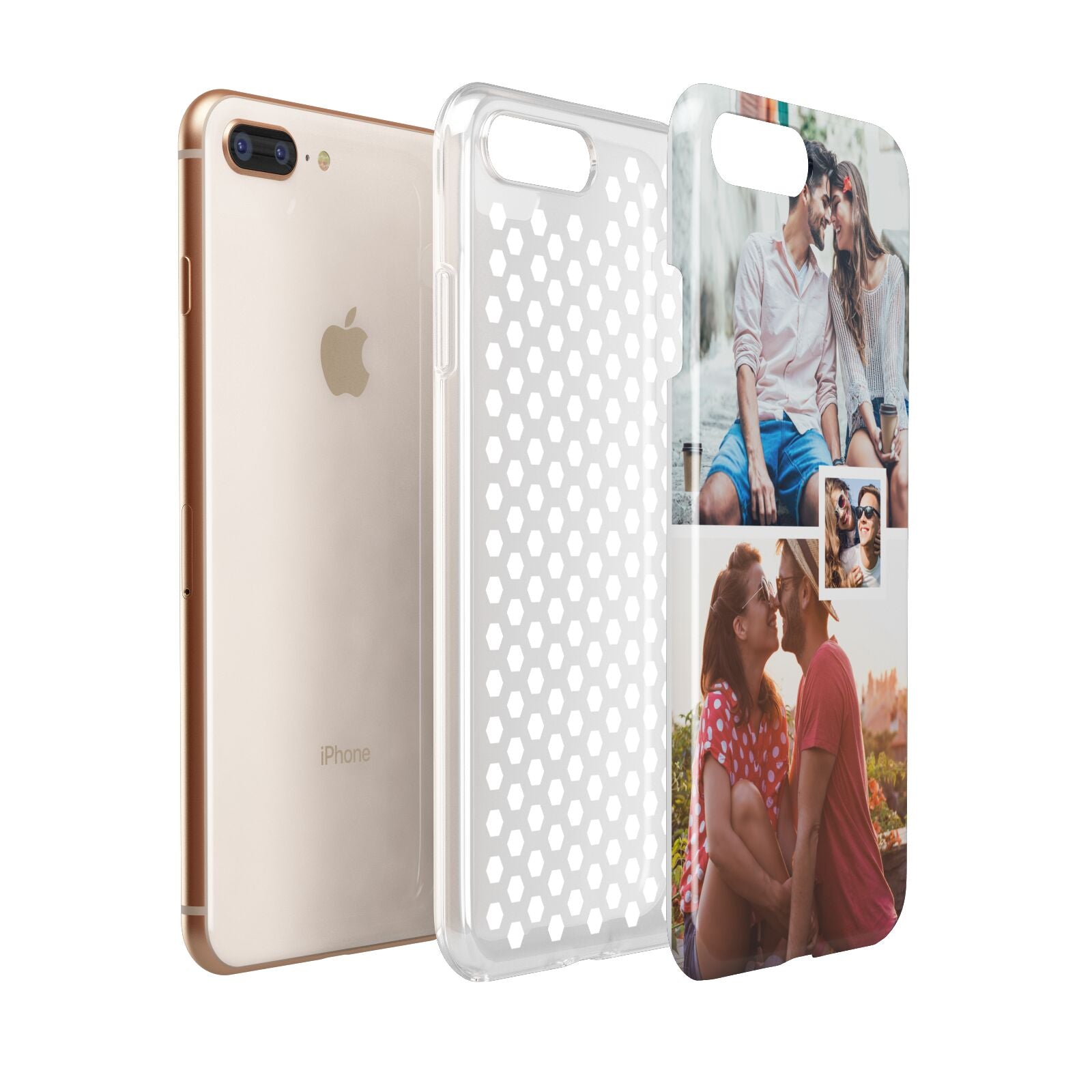 Multi Photo Square Collage Apple iPhone 7 8 Plus 3D Tough Case Expanded View