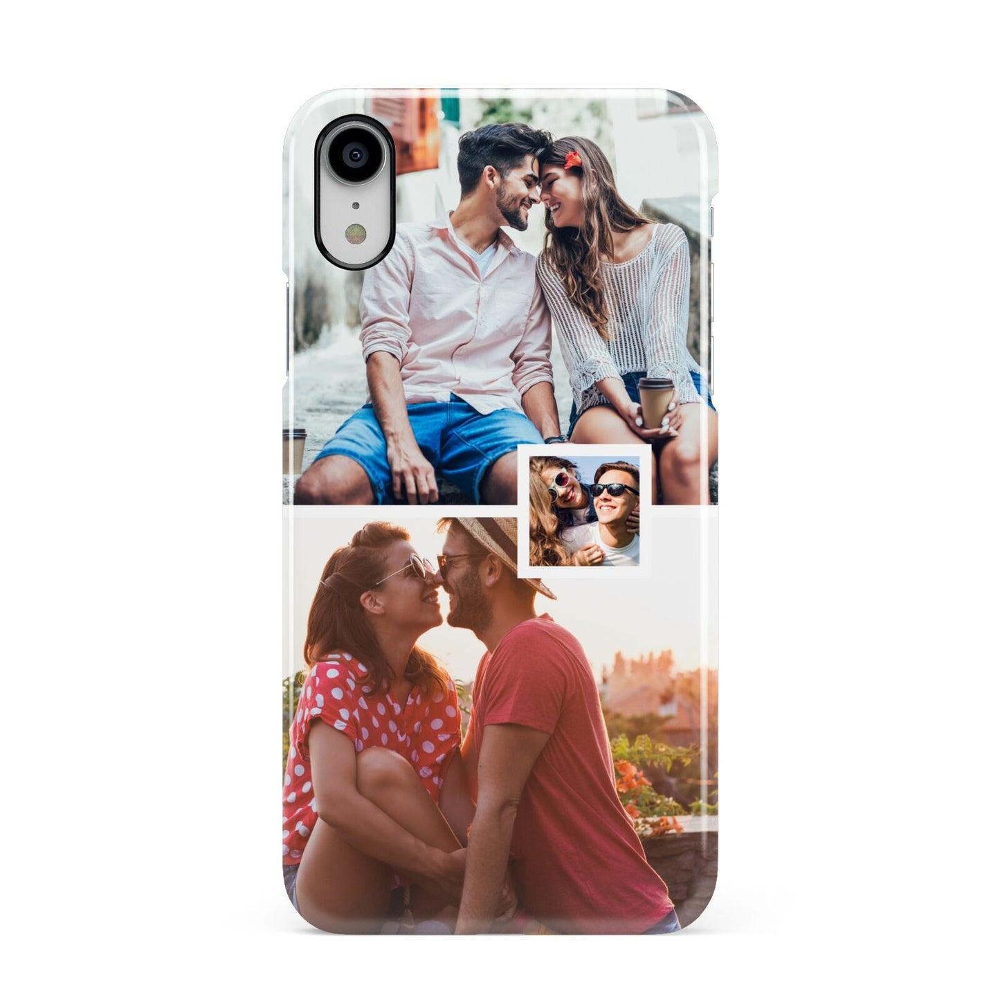 Multi Photo Square Collage Apple iPhone XR White 3D Snap Case
