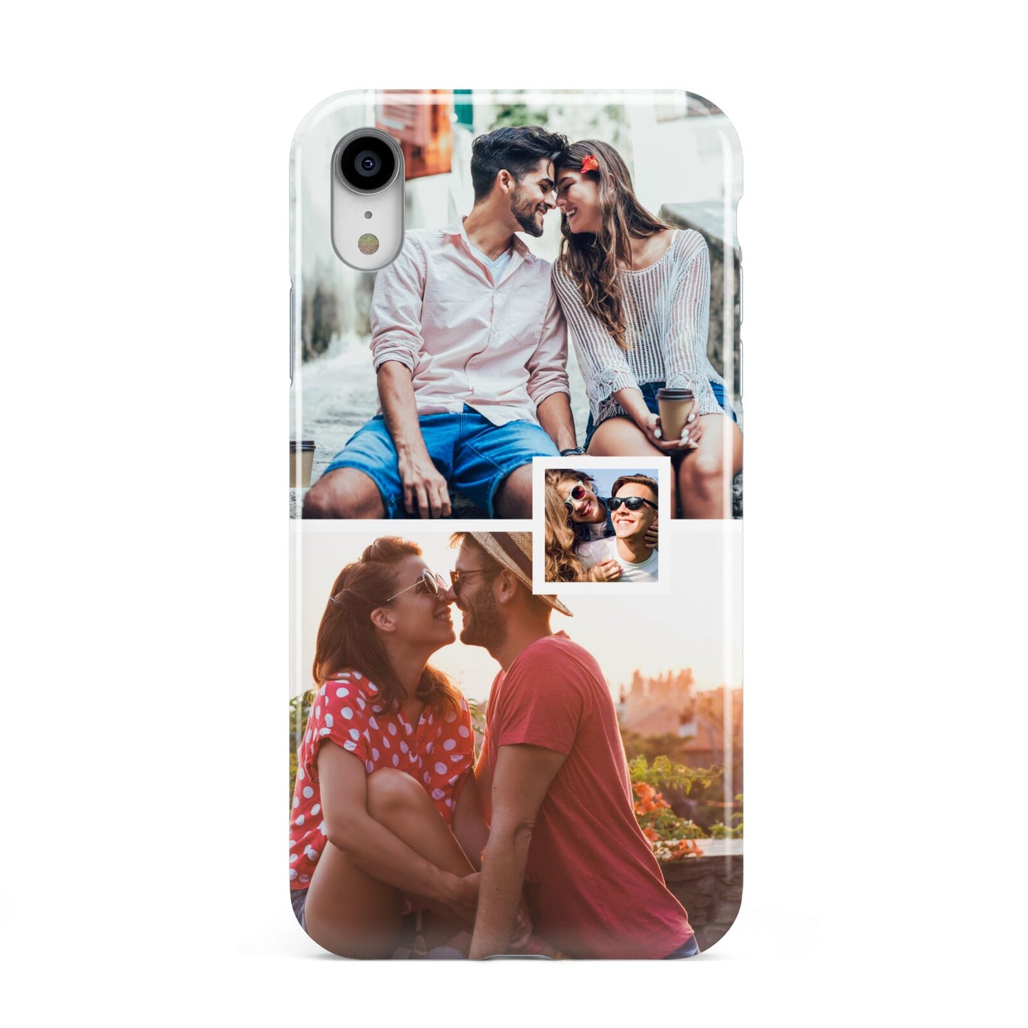 Multi Photo Square Collage Apple iPhone XR White 3D Tough Case