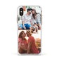 Multi Photo Square Collage Apple iPhone Xs Impact Case White Edge on Gold Phone