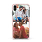 Multi Photo Square Collage Apple iPhone Xs Max Impact Case Pink Edge on Black Phone