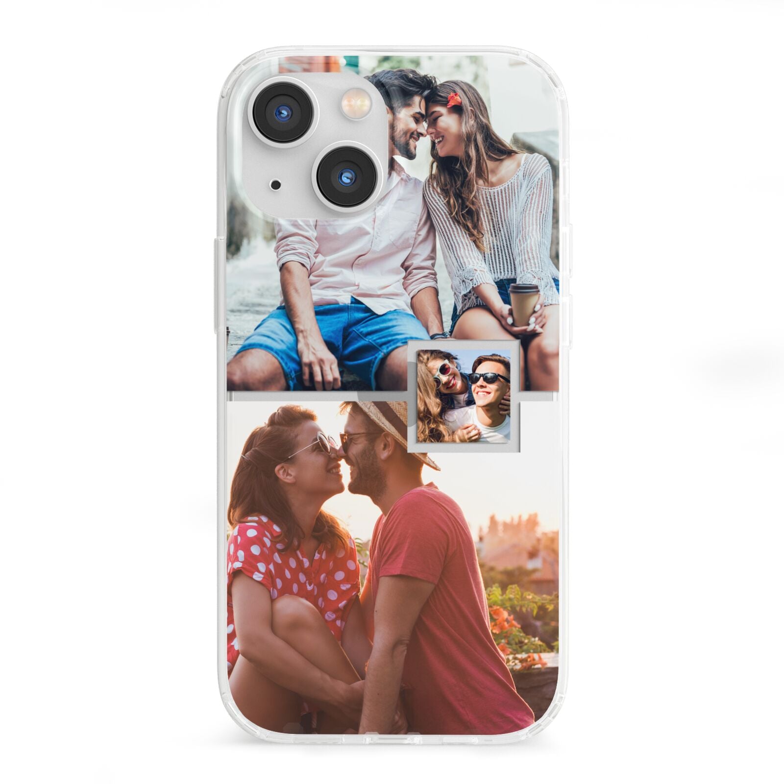 Multi Photo Square Collage iPhone 13 Mini Clear Bumper Case