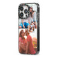 Multi Photo Square Collage iPhone 13 Pro Black Impact Case Side Angle on Silver phone