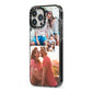 Multi Photo Square Collage iPhone 13 Pro Max Black Impact Case Side Angle on Silver phone