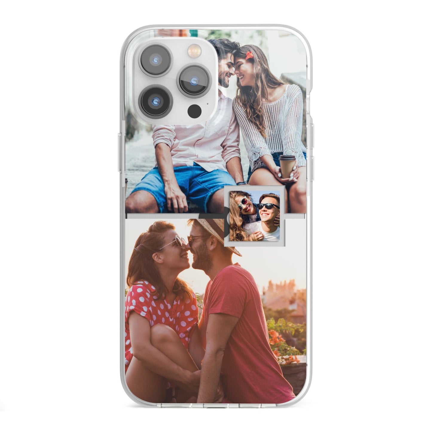 Multi Photo Square Collage iPhone 13 Pro Max TPU Impact Case with White Edges