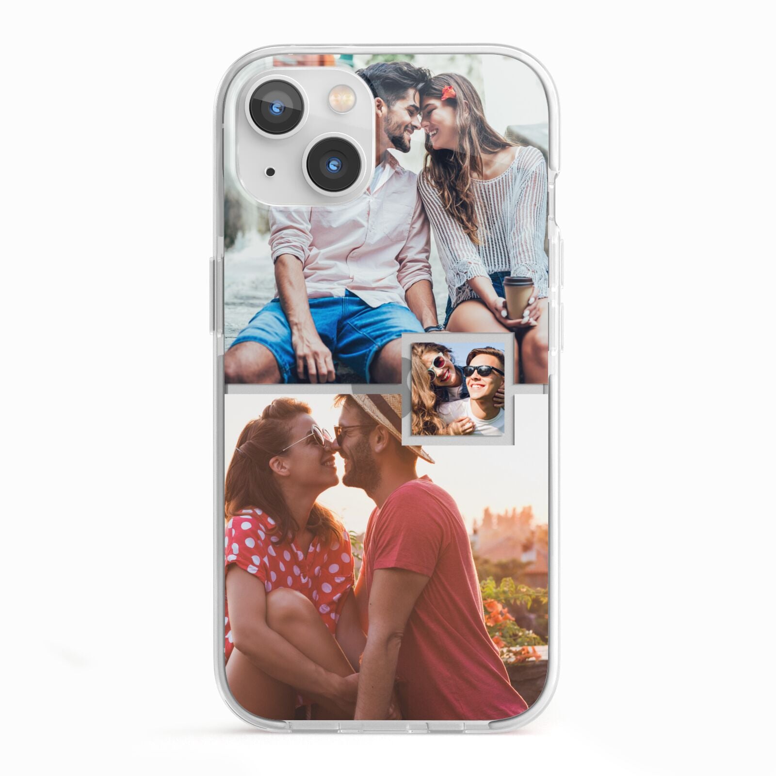 Multi Photo Square Collage iPhone 13 TPU Impact Case with White Edges