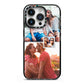 Multi Photo Square Collage iPhone 14 Pro Black Impact Case on Silver phone