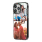 Multi Photo Square Collage iPhone 14 Pro Max Black Impact Case Side Angle on Silver phone