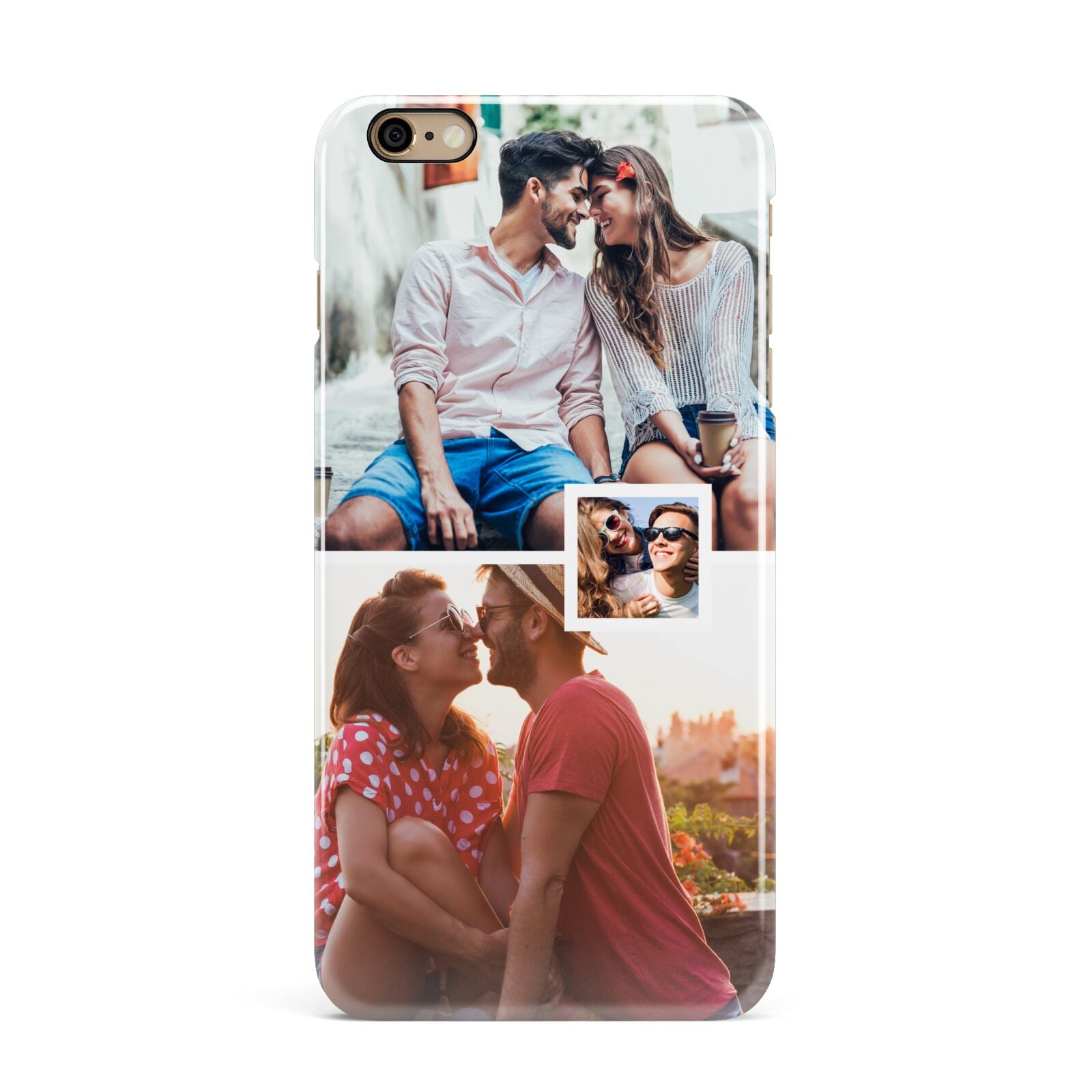 Multi Photo Square Collage iPhone 6 Plus 3D Snap Case on Gold Phone