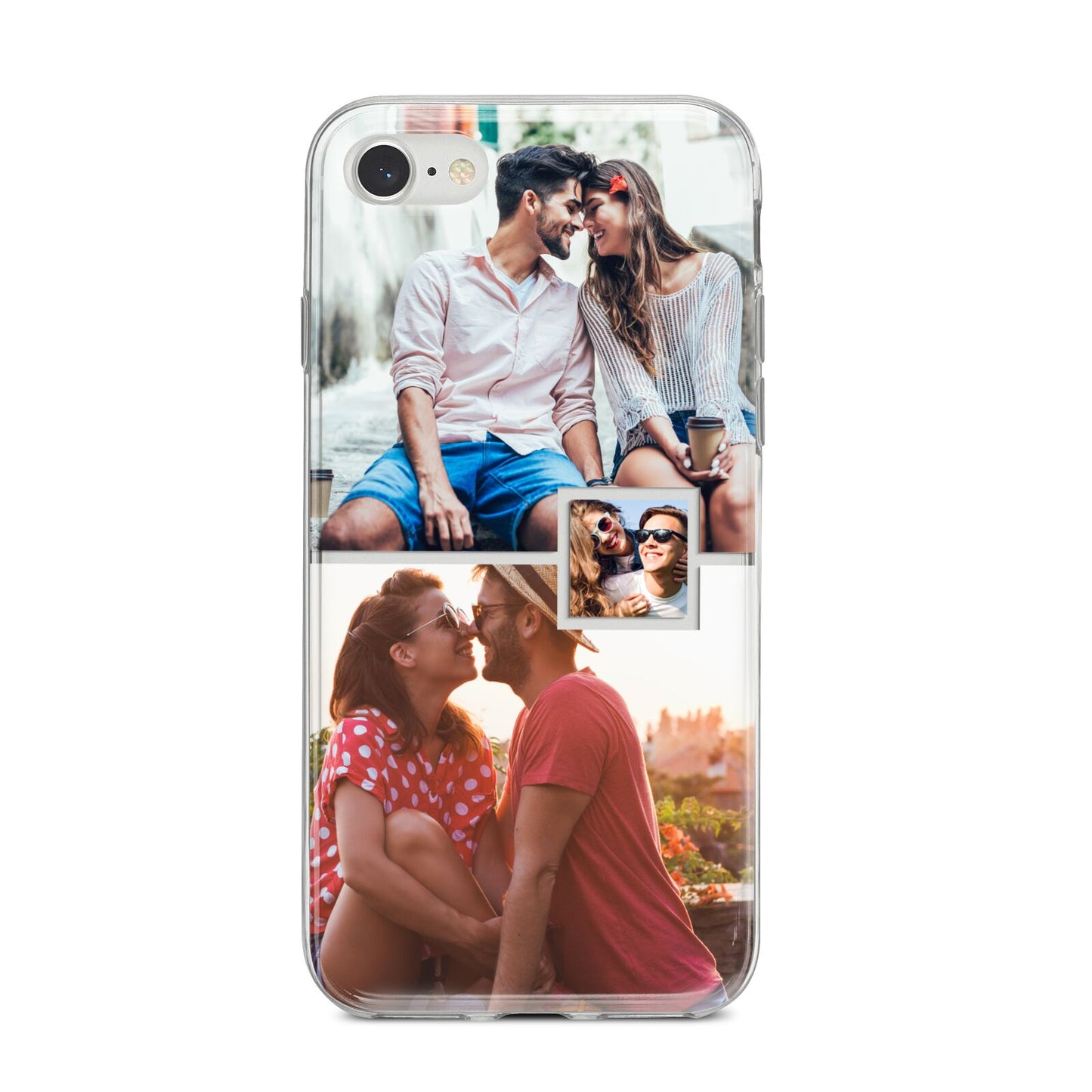 Multi Photo Square Collage iPhone 8 Bumper Case on Silver iPhone