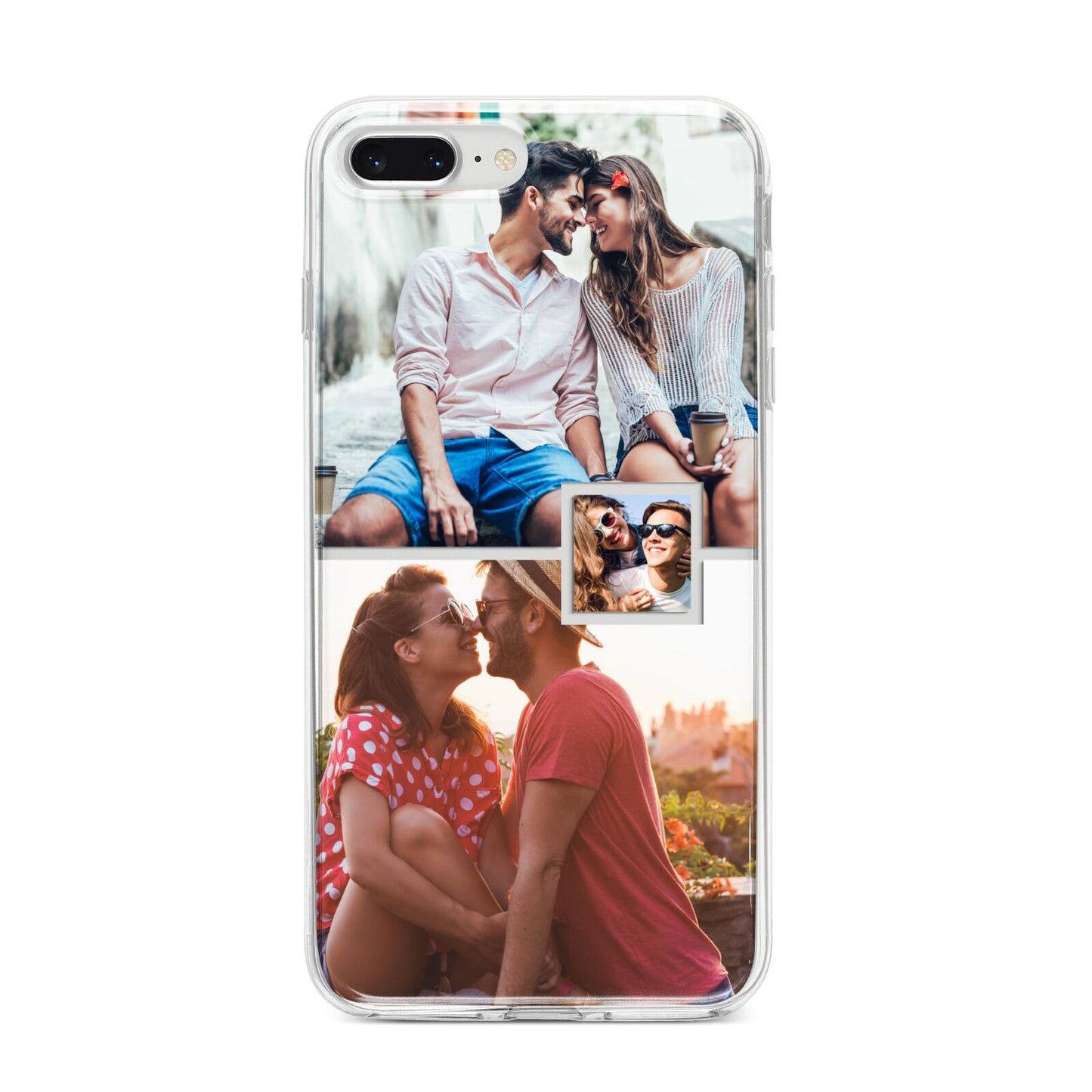Multi Photo Square Collage iPhone 8 Plus Bumper Case on Silver iPhone