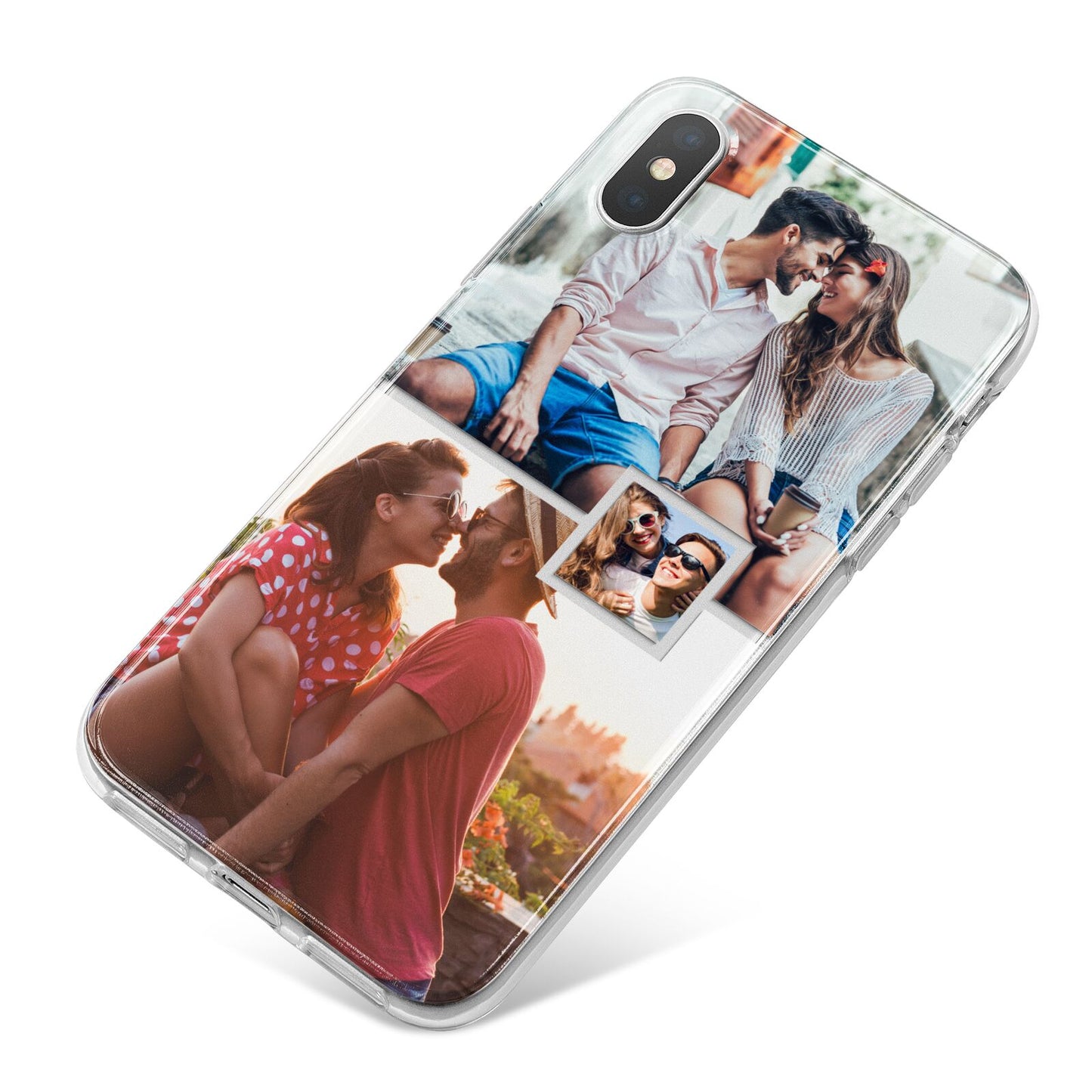 Multi Photo Square Collage iPhone X Bumper Case on Silver iPhone