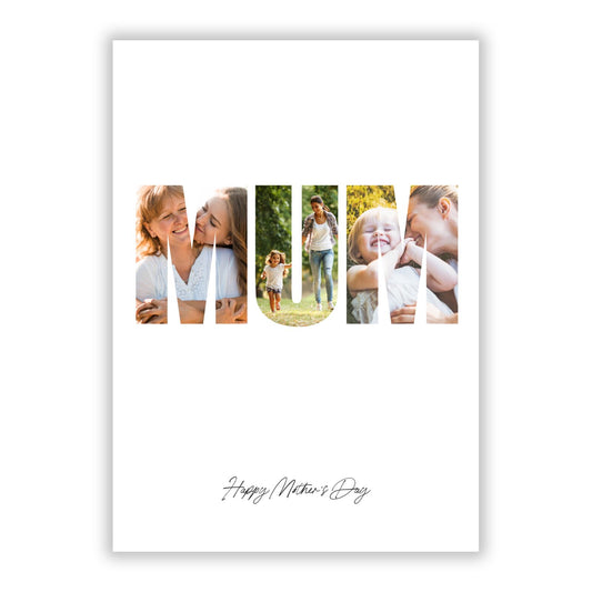 Mum Letters Photo Upload A5 Flat Greetings Card