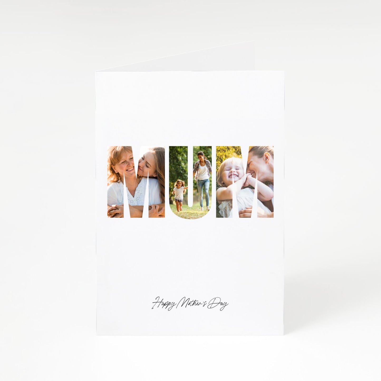 Mum Letters Photo Upload A5 Greetings Card