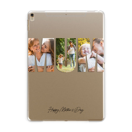 Mum Letters Photo Upload Apple iPad Gold Case