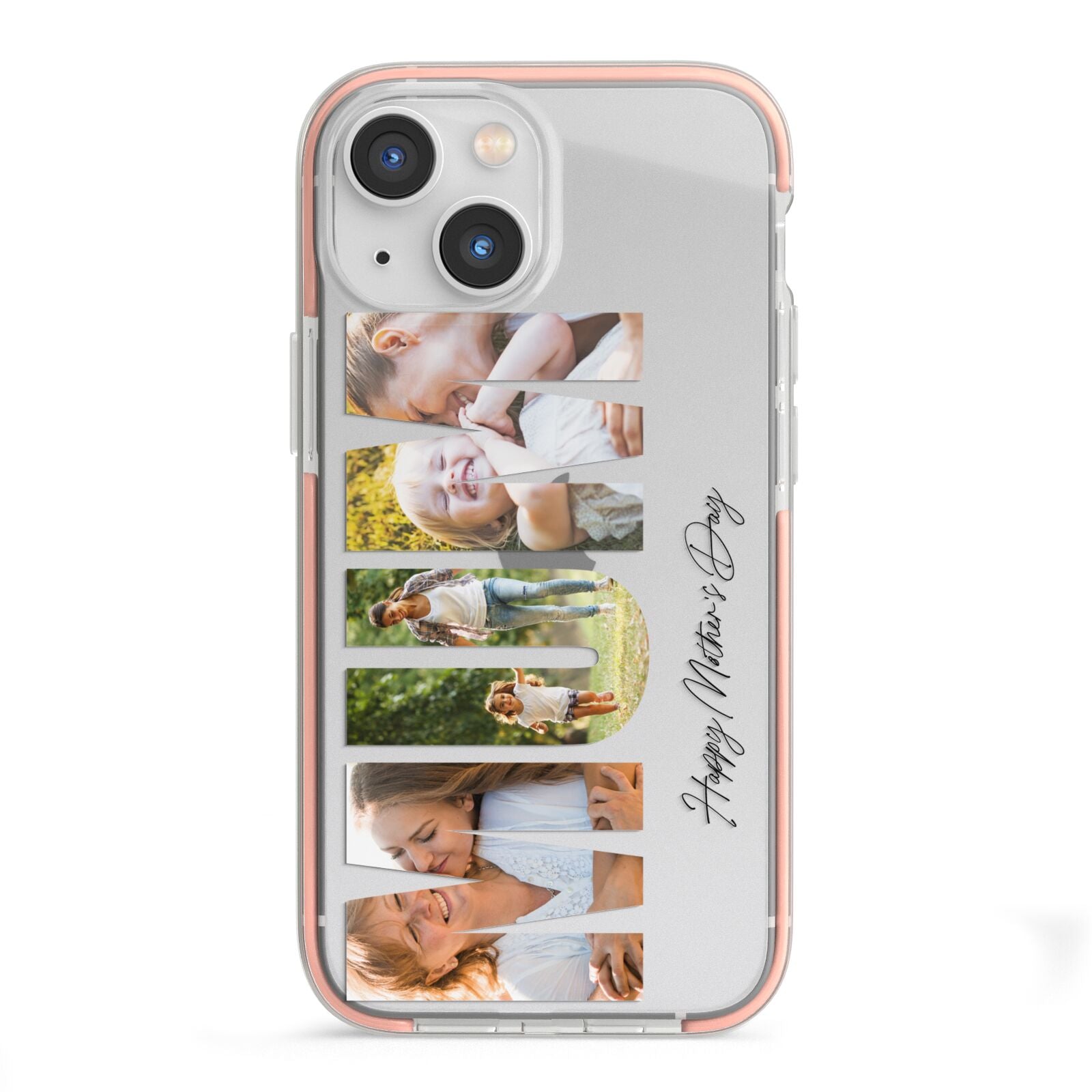 Mum Letters Photo Upload iPhone 13 Mini TPU Impact Case with Pink Edges