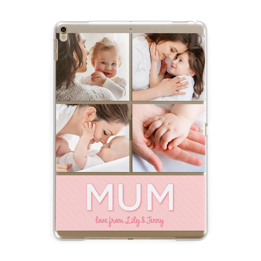 Mum Pink Mothers Day Multi Photo Apple iPad Gold Case