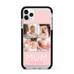 Mum Pink Mothers Day Multi Photo Apple iPhone 11 Pro Max in Silver with Black Impact Case