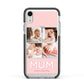 Mum Pink Mothers Day Multi Photo Apple iPhone XR Impact Case Black Edge on Silver Phone