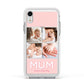 Mum Pink Mothers Day Multi Photo Apple iPhone XR Impact Case White Edge on Silver Phone