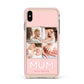 Mum Pink Mothers Day Multi Photo Apple iPhone Xs Max Impact Case Pink Edge on Gold Phone