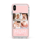 Mum Pink Mothers Day Multi Photo Apple iPhone Xs Max Impact Case Pink Edge on Silver Phone