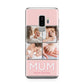 Mum Pink Mothers Day Multi Photo Samsung Galaxy S9 Plus Case on Silver phone