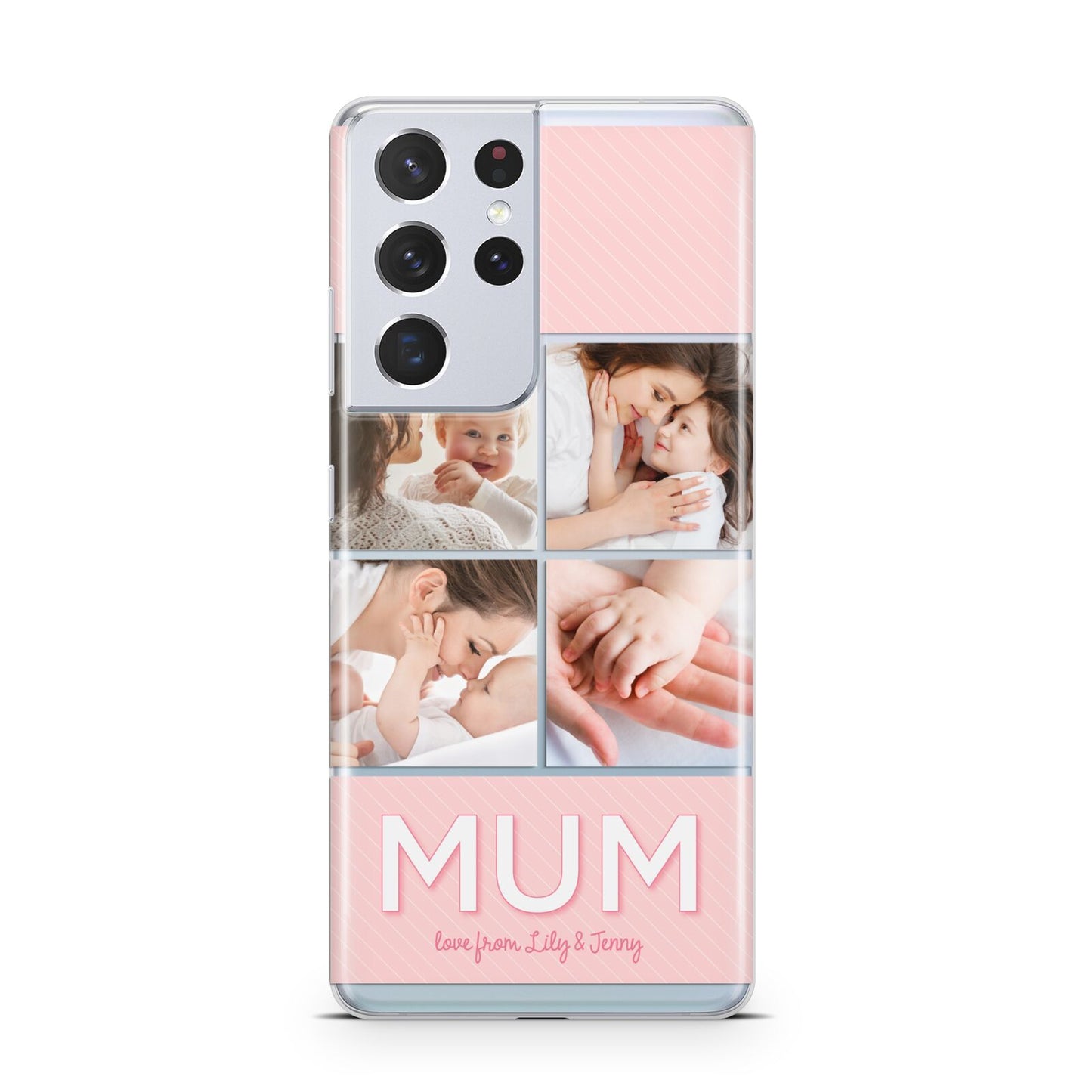Mum Pink Mothers Day Multi Photo Samsung S21 Ultra Case