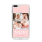 Mum Pink Mothers Day Multi Photo iPhone 8 Plus Bumper Case on Silver iPhone