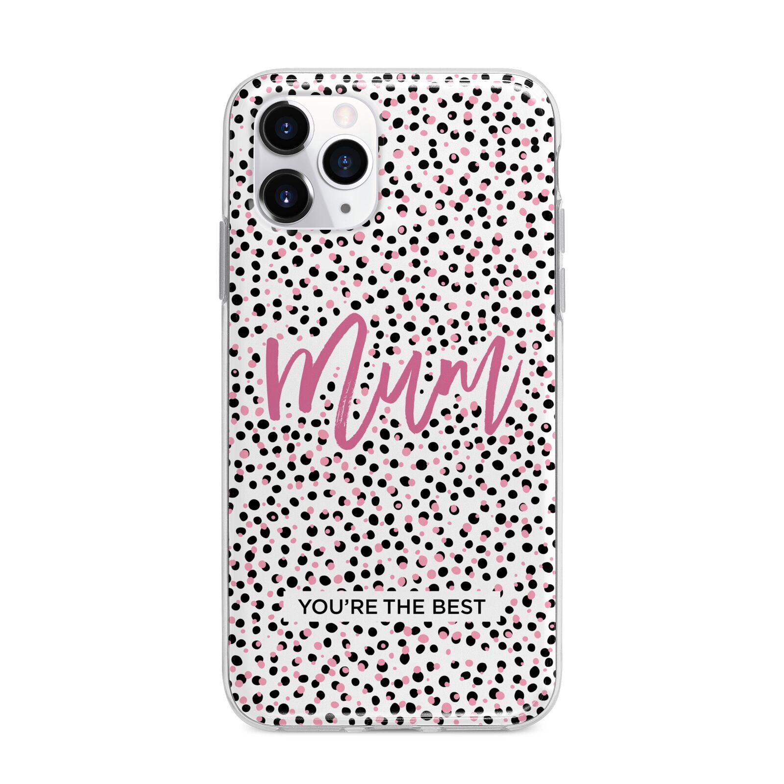 Mum Polka Dots Mothers Day Apple iPhone 11 Pro in Silver with Bumper Case