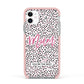 Mum Polka Dots Mothers Day Apple iPhone 11 in White with Pink Impact Case