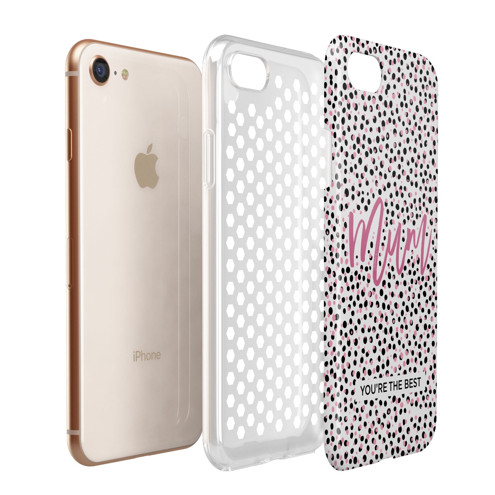 Mum Polka Dots Mothers Day Apple iPhone 7 8 3D Tough Case Expanded View