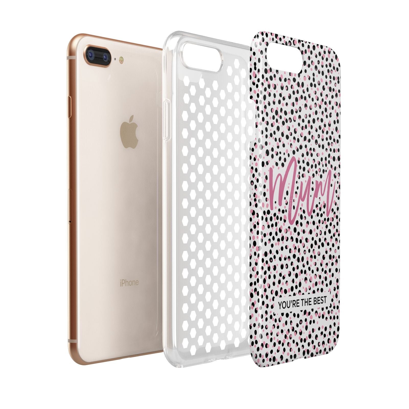 Mum Polka Dots Mothers Day Apple iPhone 7 8 Plus 3D Tough Case Expanded View