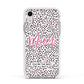 Mum Polka Dots Mothers Day Apple iPhone XR Impact Case White Edge on Silver Phone