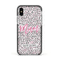 Mum Polka Dots Mothers Day Apple iPhone Xs Impact Case Black Edge on Silver Phone