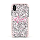 Mum Polka Dots Mothers Day Apple iPhone Xs Impact Case Pink Edge on Black Phone
