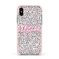 Mum Polka Dots Mothers Day Apple iPhone Xs Impact Case Pink Edge on Silver Phone