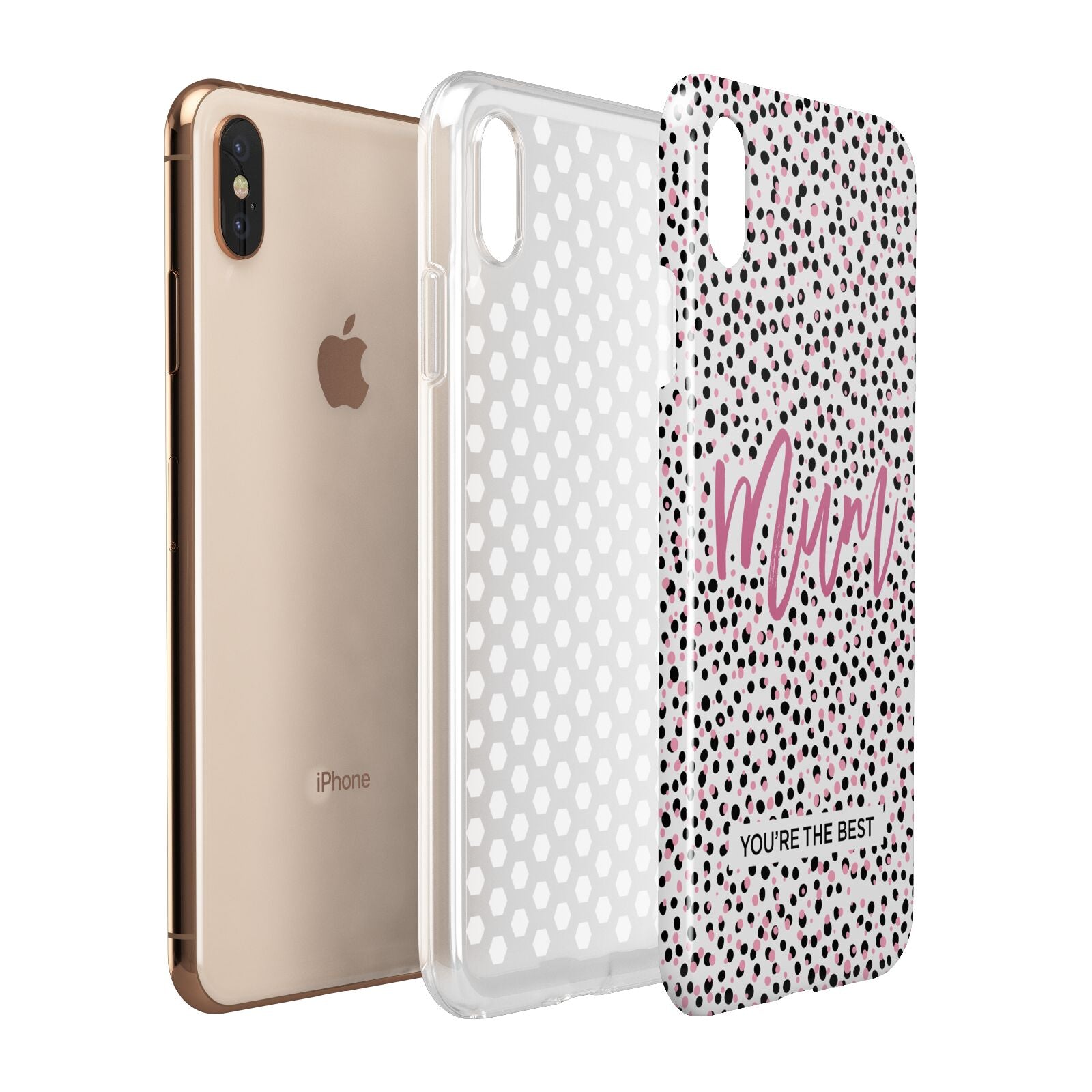 Mum Polka Dots Mothers Day Apple iPhone Xs Max 3D Tough Case Expanded View