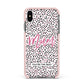 Mum Polka Dots Mothers Day Apple iPhone Xs Max Impact Case Pink Edge on Black Phone