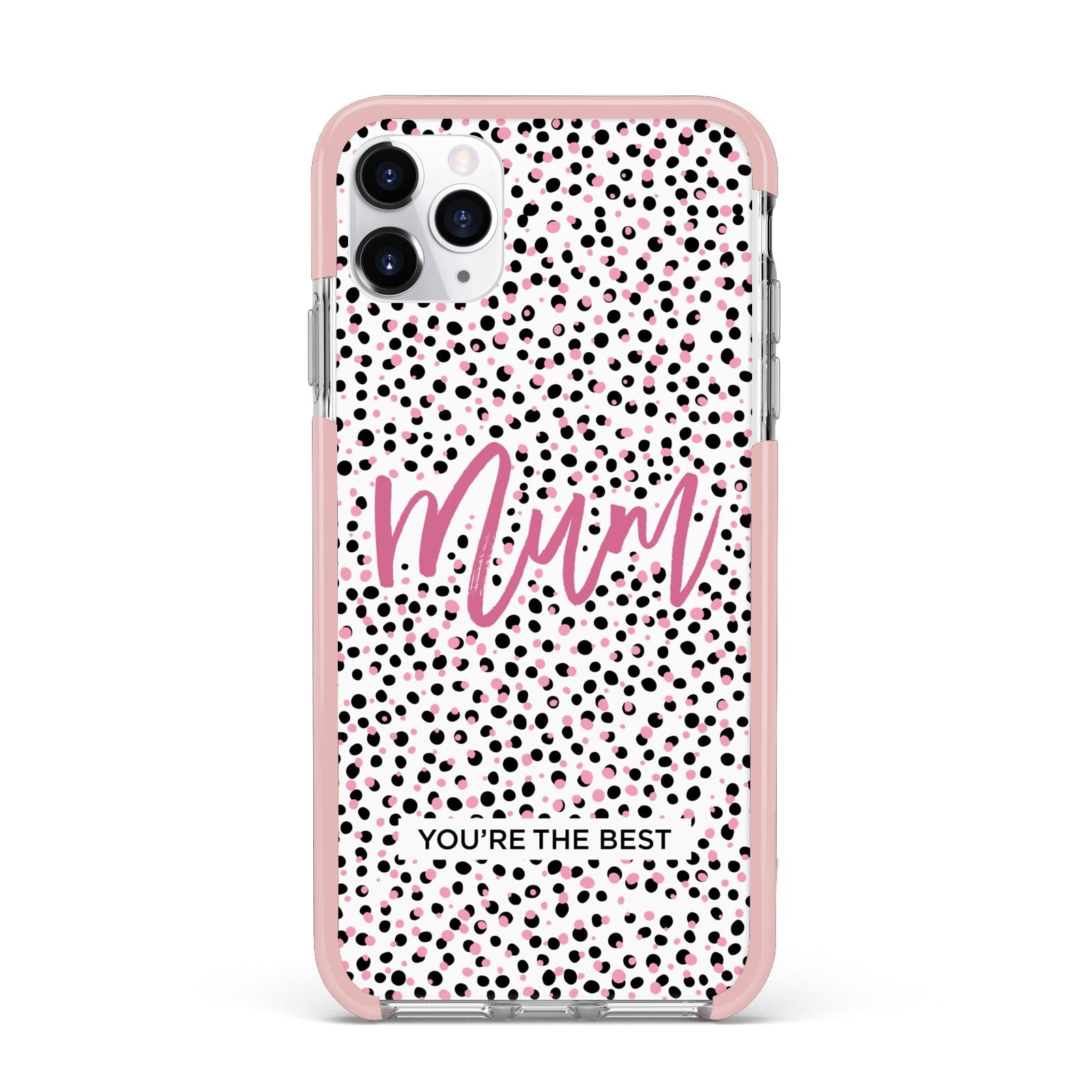 Mum Polka Dots Mothers Day iPhone 11 Pro Max Impact Pink Edge Case