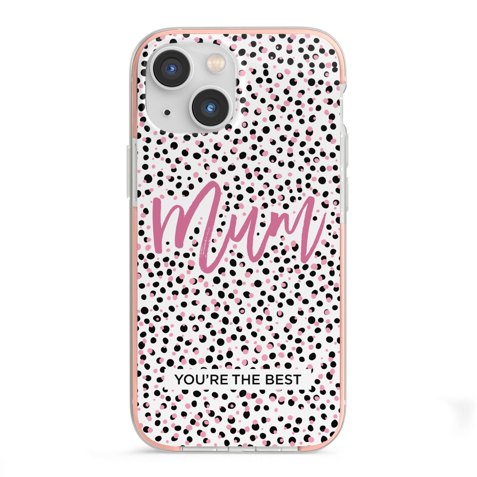 Mum Polka Dots Mothers Day iPhone 13 Mini TPU Impact Case with Pink Edges